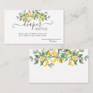 Carte D'accompagnement Aquarelle Lemons Baby shower de fleurs botaniques