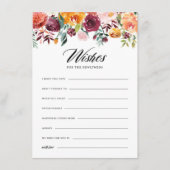 Carte D'accompagnement Aquarelle Les fleurs d'automne Les souhaits pour l (Devant)