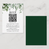 Carte D'accompagnement Aquarelle Lierre Sage Fermes Mariage vert QR RSVP (Devant / Derrière)