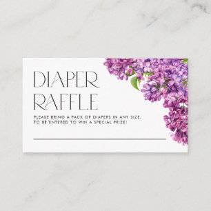 Carte D'accompagnement Aquarelle Lilac Fleurs Diaper Raffle Jeu