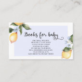 Carte D'accompagnement Aquarelle Livres en citron bleu pour bébé (Devant)