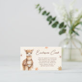 Carte D'accompagnement Aquarelle Llama Boho Baby shower beige (Debout devant)