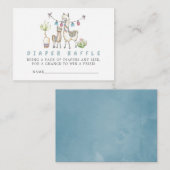 Carte D'accompagnement Aquarelle Llama thème Baby shower Déchets Raffle (Devant / Derrière)