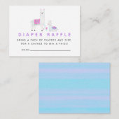 Carte D'accompagnement Aquarelle Llama thème Baby shower Déchets Raffle (Devant / Derrière)
