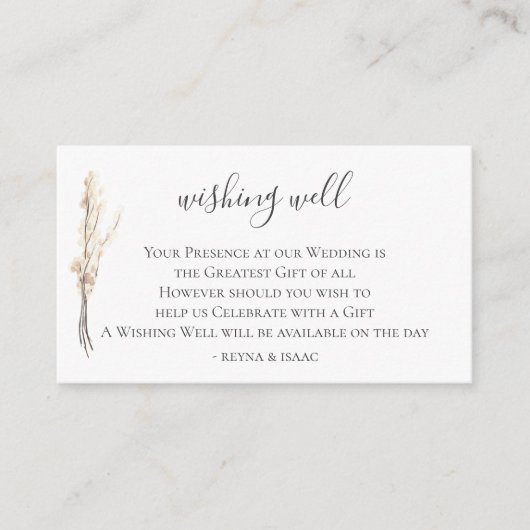 Carte D'accompagnement Aquarelle Lunaria Mariage Weu bien (Devant)