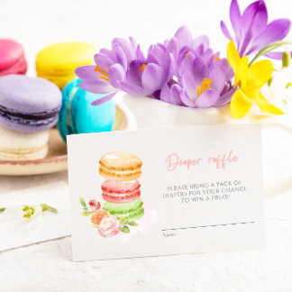 Carte D'accompagnement Aquarelle Macarons Baby shower Déchets Enc