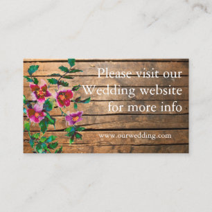 Carte D'accompagnement Aquarelle magenta rose vintage roses