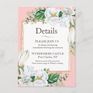 Carte D'accompagnement Aquarelle Magnolia Blush