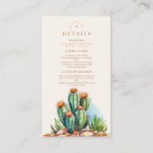 Carte D'accompagnement Aquarelle Mariage paysage du désert de Cactus (Devant)