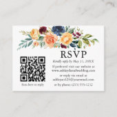 Carte D'accompagnement Aquarelle mélange fleurs QR mariage RSVP (Devant)