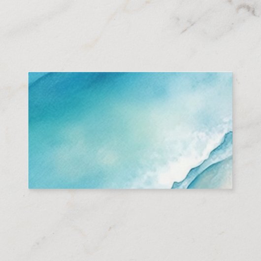Carte D'accompagnement Aquarelle Mer et sable RSVP avec code QR (Dos)