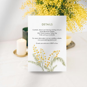 Carte D'accompagnement Aquarelle mimosa fleurs mimosa mignonne printemps
