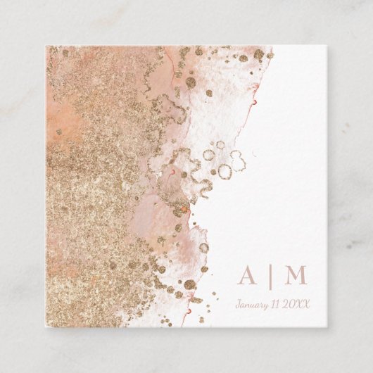 Carte D'accompagnement Aquarelle minimale moderne Mariage plage Code QR (Devant)