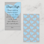 Carte D'accompagnement Aquarelle moderne Blue Heart Baby shower garçon (Devant / Derrière)