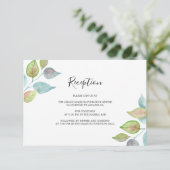 Carte D'accompagnement Aquarelle moderne Colorful Leaf Réception de maria (Debout devant)
