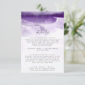 Carte D'accompagnement Aquarelle moderne | Détails du Mariage violet (Debout devant)
