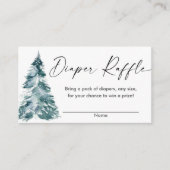 Carte D'accompagnement Aquarelle moderne neige tombole bleu hiver (Devant)