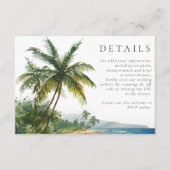 Carte D'accompagnement Aquarelle moderne Palm Beach QR Code Mariage (Devant)