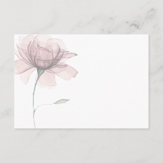 Carte D'accompagnement Aquarelle moderne rose Floral Mariage de réception (Dos)