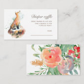 Carte D'accompagnement aquarelle mystique fox diaper billet de tombole (Devant / Derrière)
