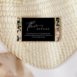 Carte D'accompagnement Aquarelle neutre Détails du Mariage Floral et Or