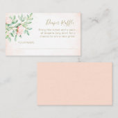 Carte D'accompagnement Aquarelle Ombre Peach Roses Diaper Raffle (Devant / Derrière)