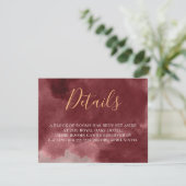 Carte D'accompagnement Aquarelle or et bourgogne (Debout devant)