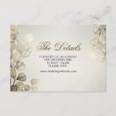 Carte D'accompagnement Aquarelle Or Eucalyptus Foliage Mariage brillant (Devant)