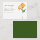 Carte D'accompagnement Aquarelle Orange Populaire Flower Business (Devant / Derrière)