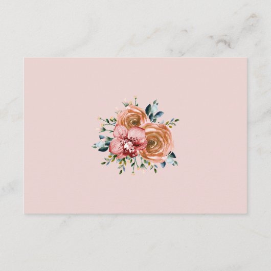 Carte D'accompagnement Aquarelle Orange Rose Orchidées Réception de maria (Dos)