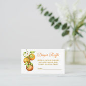 Carte D'accompagnement Aquarelle Oranges Baby shower Doré Brochure Raffin (Debout devant)