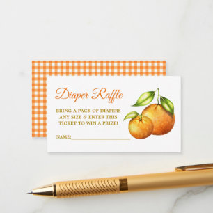 Carte D'accompagnement Aquarelle Oranges Baby shower Plaid Déchets Raffin