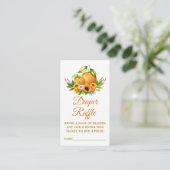 Carte D'accompagnement Aquarelle Oranges Floral Douche Raffle (Debout devant)