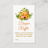 Carte D'accompagnement Aquarelle Oranges Floral Douche Raffle (Devant)