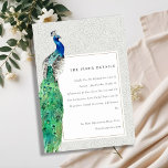 Carte D'accompagnement Aquarelle Ornée Classée Peacock Détails du Mariage<br><div class="desc">Classy Ornate Watercolor Peacock Collection - c'est une élégante aquarelle Illustration de paon lumineux coloré, avec une bordure ornée. Idéal pour vos mariage et fêtes de classe moderne. Il est très facile de customiser, avec vos données personnelles. Si vous avez besoin d'un autre produit correspondant ou de la personnalisation, veuillez...</div>