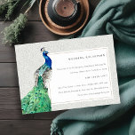 Carte D'accompagnement Aquarelle Ornée Classique Peacock Réception de mar<br><div class="desc">Classy Ornate Watercolor Peacock Collection - c'est une élégante aquarelle Illustration de paon lumineux coloré, avec une bordure ornée. Idéal pour vos mariage et fêtes de classe moderne. Il est très facile de customiser, avec vos données personnelles. Si vous avez besoin d'un autre produit correspondant ou de la personnalisation, veuillez...</div>