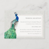 Carte D'accompagnement Aquarelle Ornée Classique Peacock Réception de mar (Devant)