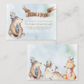 Carte D'accompagnement Aquarelle Ours Boho Apportez un Baby shower de liv (Devant / Derrière)