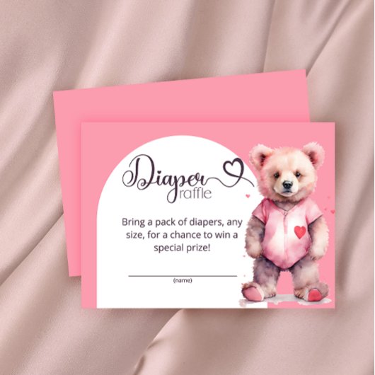 Carte D'accompagnement Aquarelle ours mignon billet de tirage au sort
