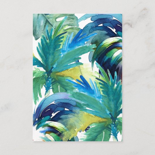 Carte D'accompagnement Aquarelle Palm Tree Mariage Site Web Insérer une c (Dos)