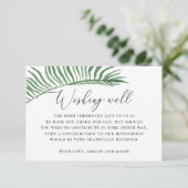 Carte D'accompagnement Aquarelle palme tropicale mariage souhaitant bien (Debout devant)