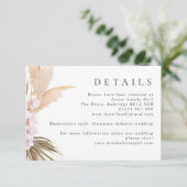 Carte D'accompagnement Aquarelle Pampas Grass & Fleurs Boho Mariage (Debout devant)