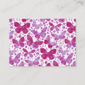 Carte D'accompagnement Aquarelle Papillon rose R.S.V.P. (Dos)