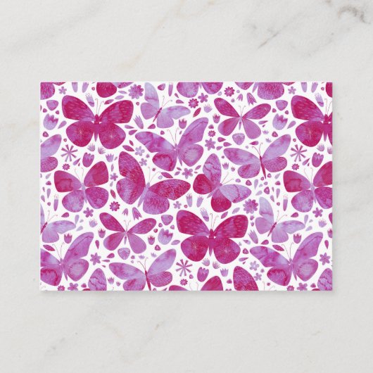 Carte D'accompagnement Aquarelle Papillon rose R.S.V.P. (Dos)