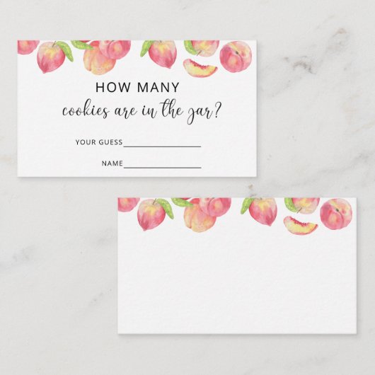 Carte D'accompagnement Aquarelle pêche combien de biscuits sont dans le p (Devant / Derrière)