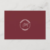 Carte D'accompagnement Aquarelle Peint Feuille Bourgogne Réception de mar (Dos)