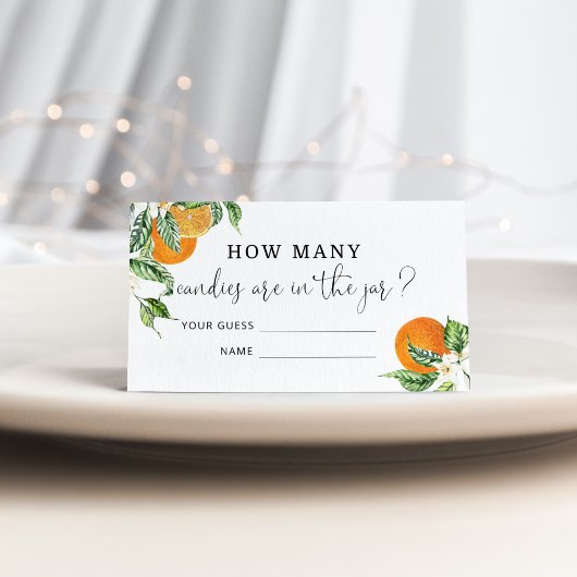 Carte D'accompagnement Aquarelle petite mignonne devinez combien de bonbo