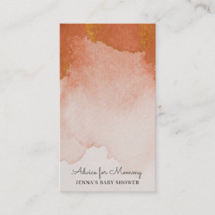 Carte D'accompagnement Aquarelle pierre orange Baby shower Conseil
