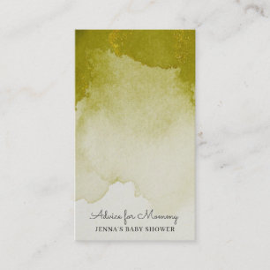 Carte D'accompagnement Aquarelle pierre verte Baby shower Conseils