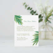 Carte D'accompagnement Aquarelle Pine Woods | Réception de mariage (Debout devant)